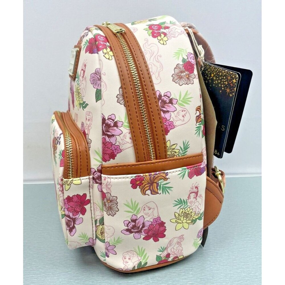 LOUNGEFLY DISNEY PRINCESS FLOWERS MINI BACKPACK - Picture 12 of 15